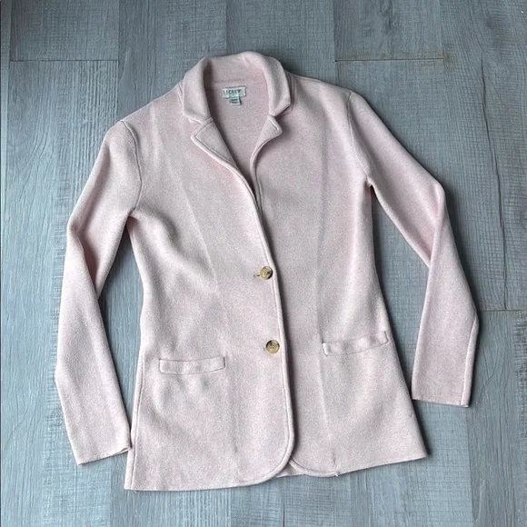 J. Crew Factory Knit Pink Blazer Tailored Minimalist Design, XXS. - Picture 1 of 4